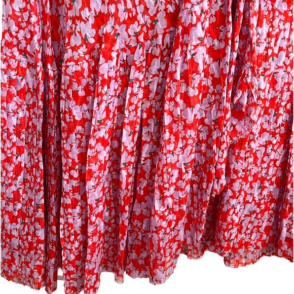 $795 TANYA TAYLOR NWT Designer Silk Boho Red Purple Floral Maxi Dress — Size 6 - Picture 10 of 15